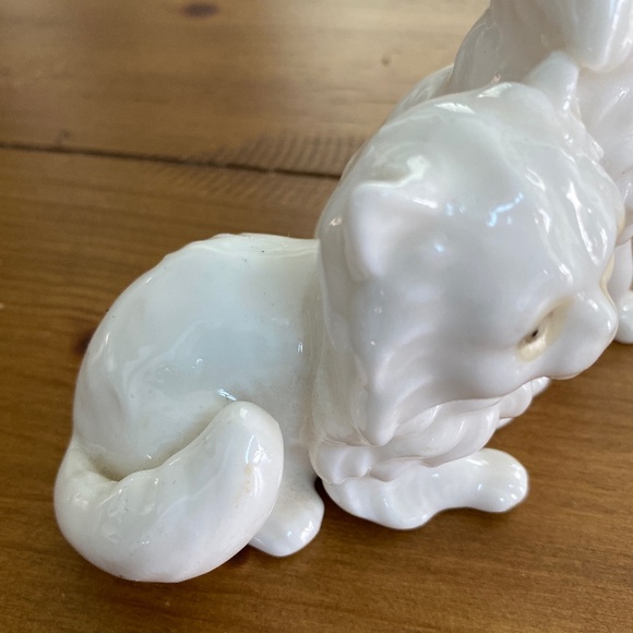 Vintage Lenwile Ardalt Verithin Japanese Porcelain White Cats figurine - Picture 5 of 10